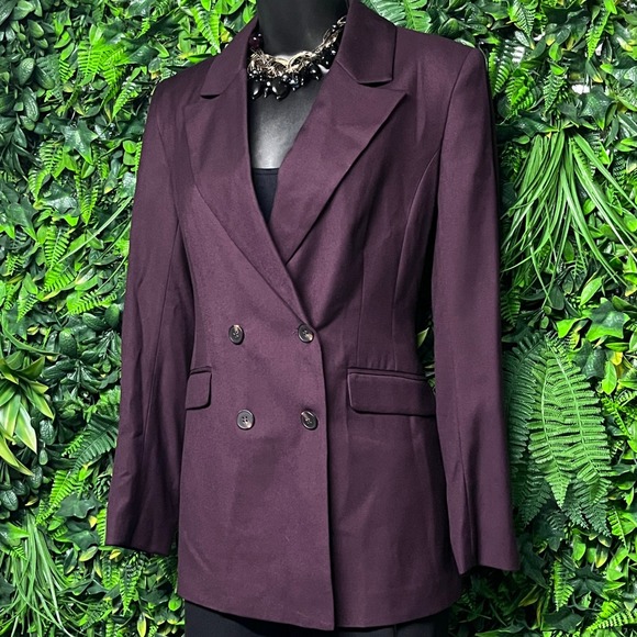 H&M Women's Blazer Small Purple Double Breasted Long Sleeve Business Career 3098 - Picture 1 of 8